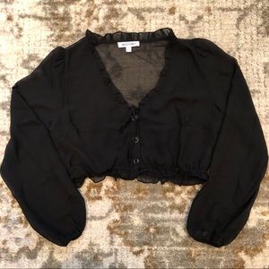 Up To No Good Black Sheer Blouse